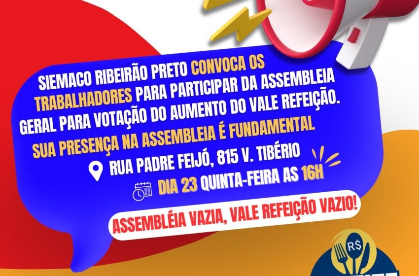  🚨CONVOCAÇÃO PARA ASSEMBLEIA DIA 23!🚨